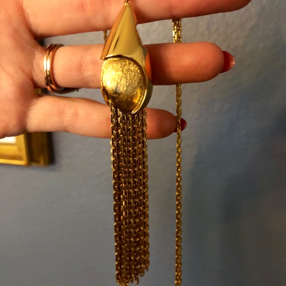 Monet Vintage 70’s Gold Fringe Necklace